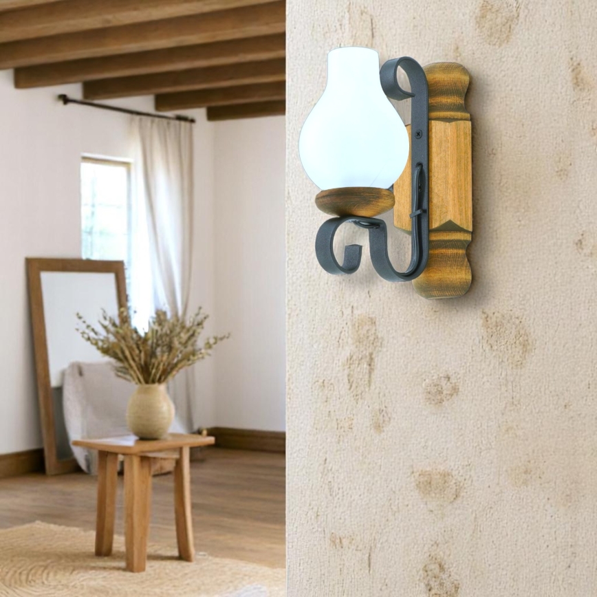 Wall light RUSTIC 1xE14/40W/230V beech