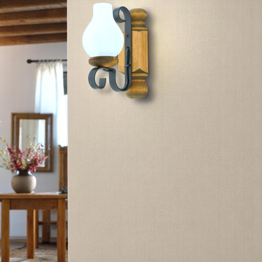 Wall light RUSTIC 1xE14/40W/230V beech