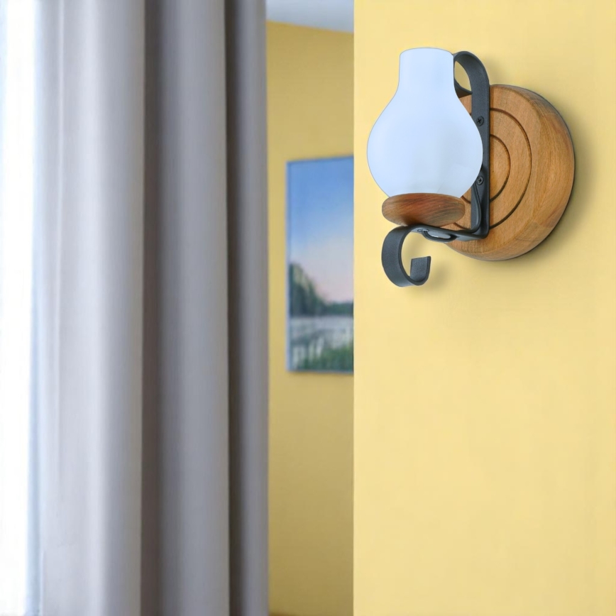 Wall light RUSTIC 1xE14/40W/230V beech