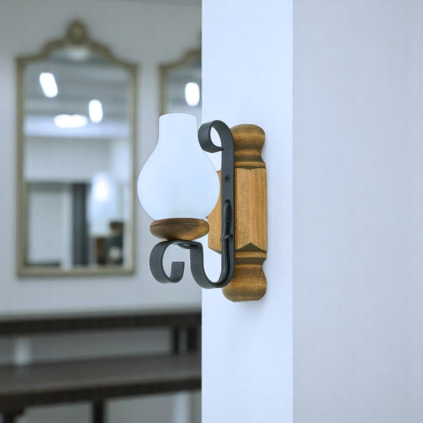 Wall light RUSTIC 1xE14/40W/230V beech