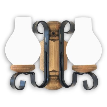 Wall light RUSTIC 2xE14/40W/230V beech - FSC certified