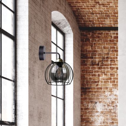 Wall light SOLO BLACK 1xE27/60W/230V black/gold