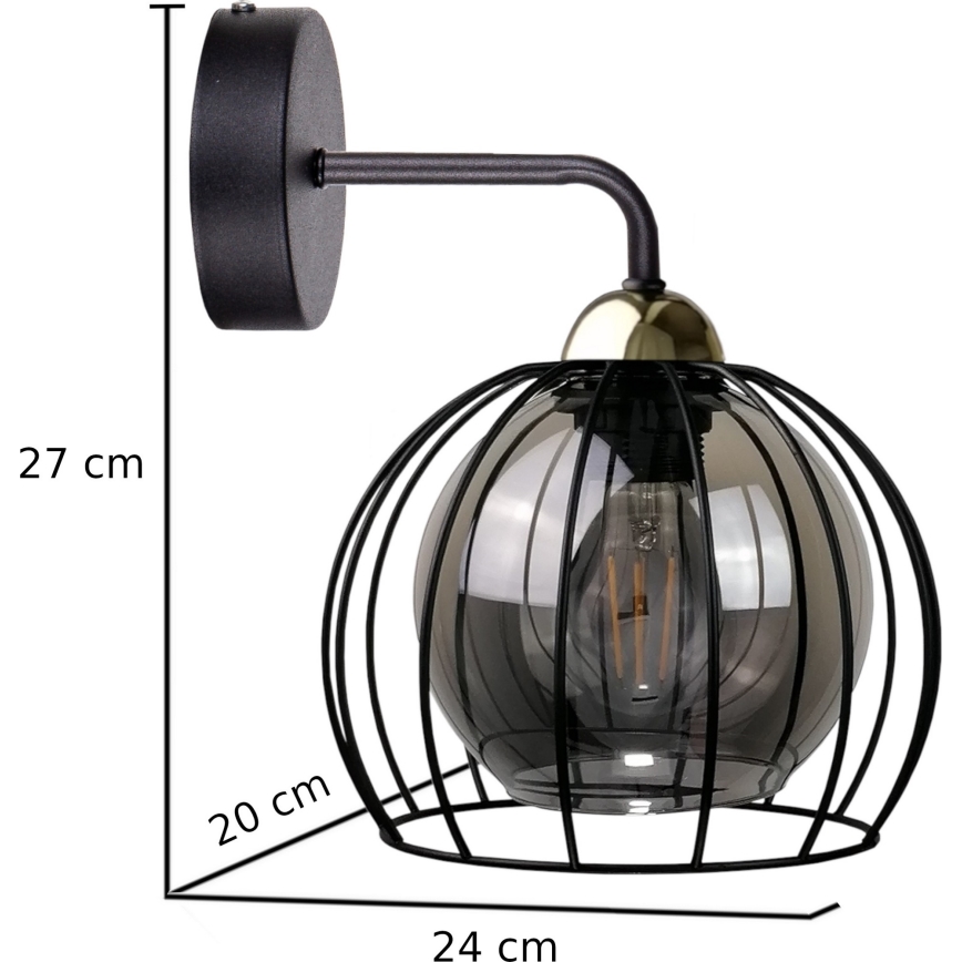 Wall light SOLO BLACK 1xE27/60W/230V black/gold