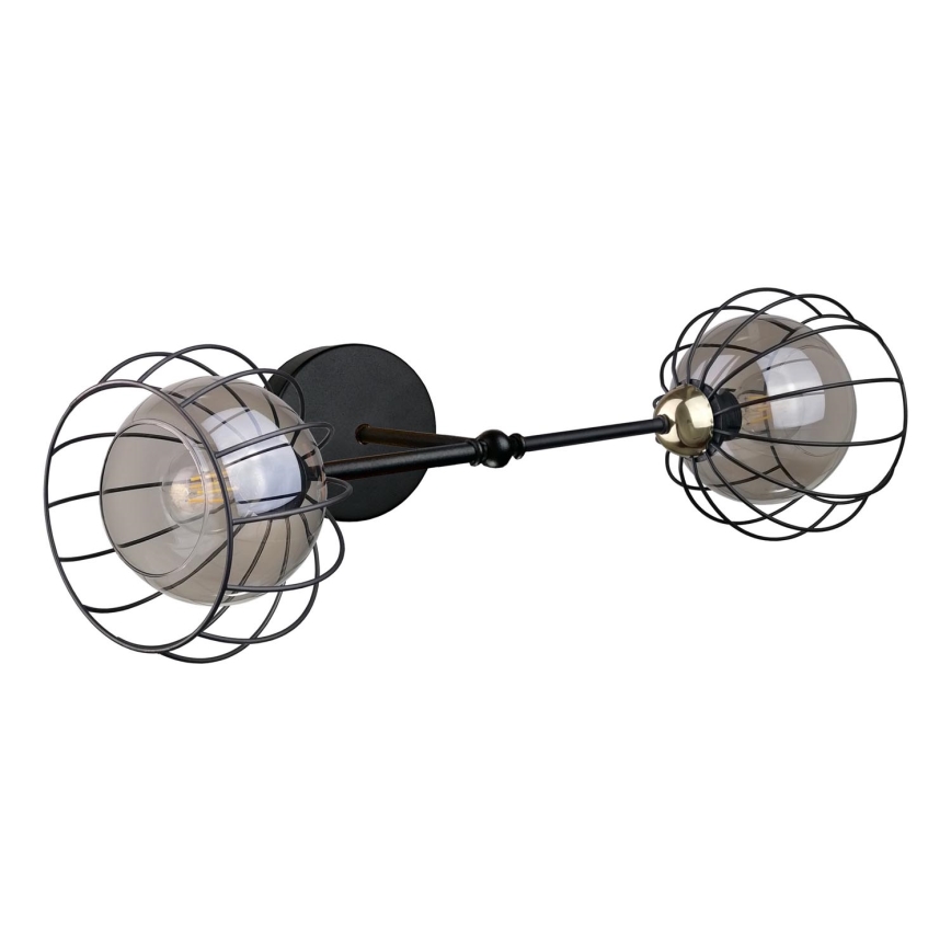 Wall light SOLO BLACK 2xE27/60W/230V black/gold