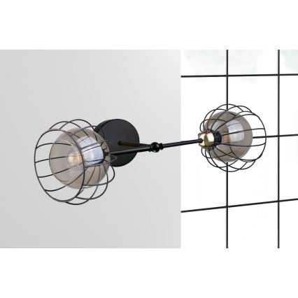 Wall light SOLO BLACK 2xE27/60W/230V black/gold