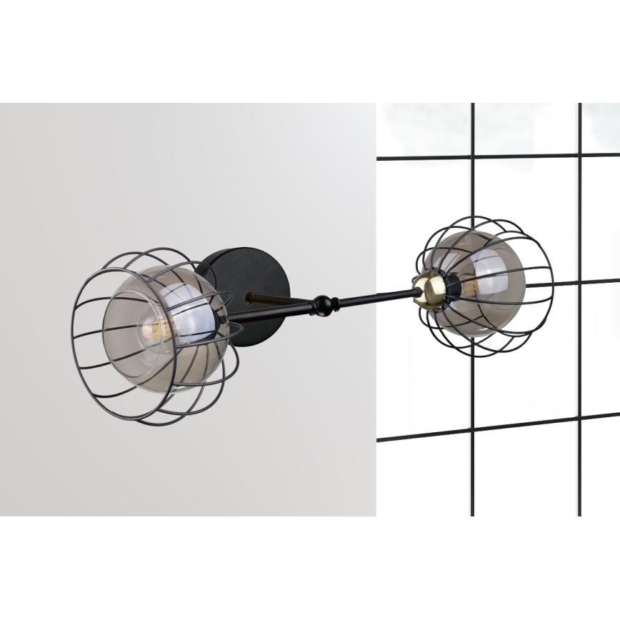 Wall light SOLO BLACK 2xE27/60W/230V black/gold