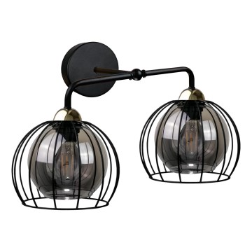 Wall light SOLO BLACK 2xE27/60W/230V black/gold
