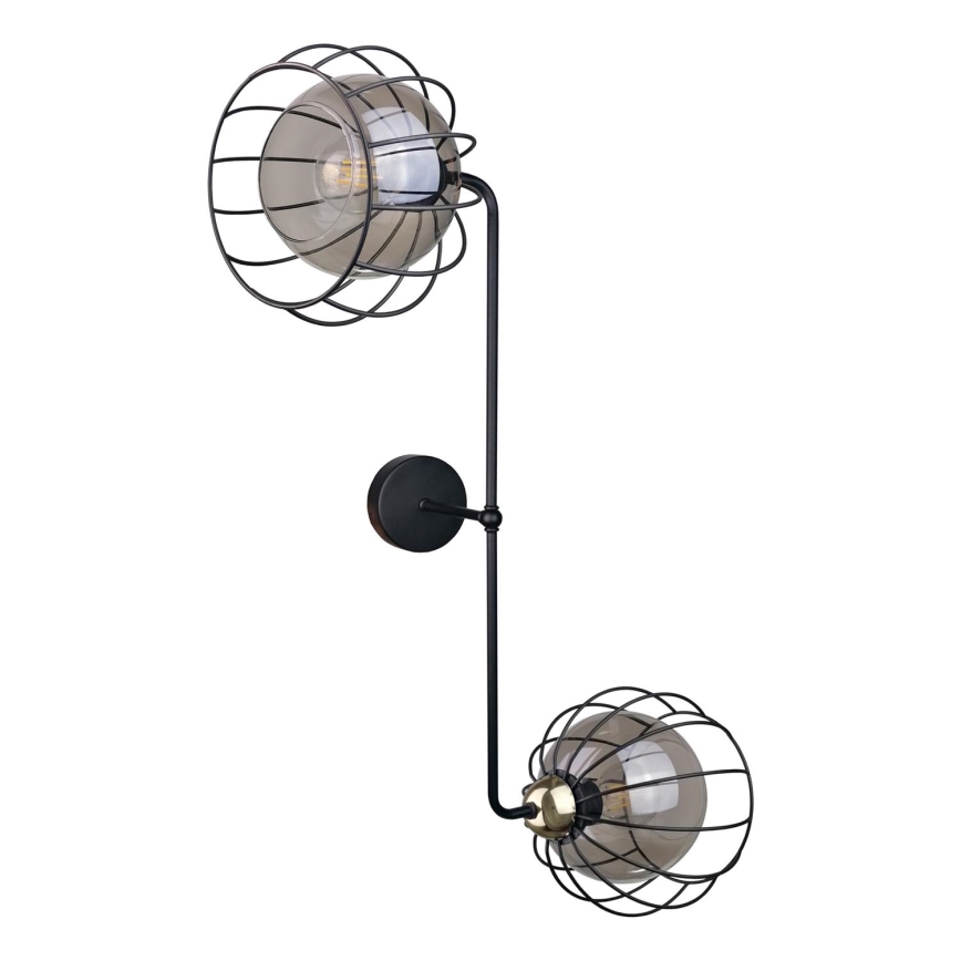 Wall light SOLO BLACK 2xE27/60W/230V black/gold