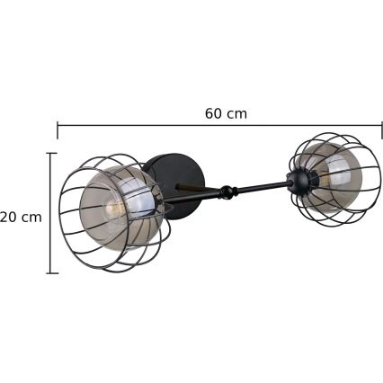 Wall light SOLO BLACK 2xE27/60W/230V