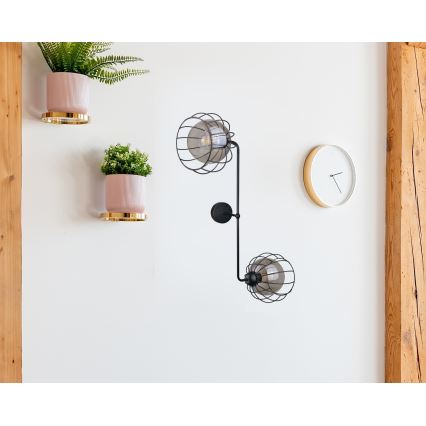 Wall light SOLO BLACK 2xE27/60W/230V