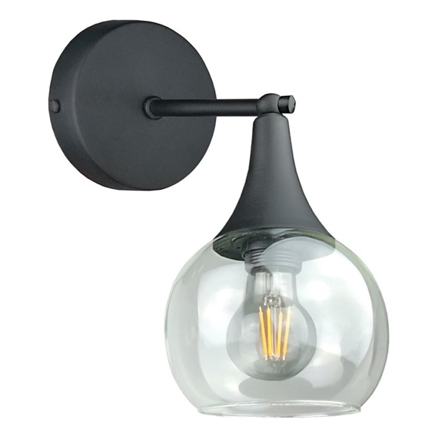 Wall light STAR 1xE27/60W/230V black/clear