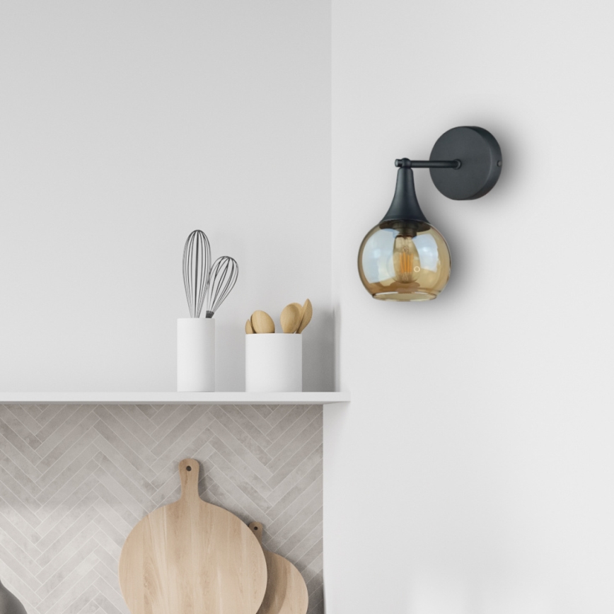 Wall light STAR 1xE27/60W/230V black/smoky beige