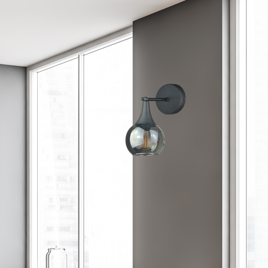 Wall light STAR 1xE27/60W/230V black/smoky black