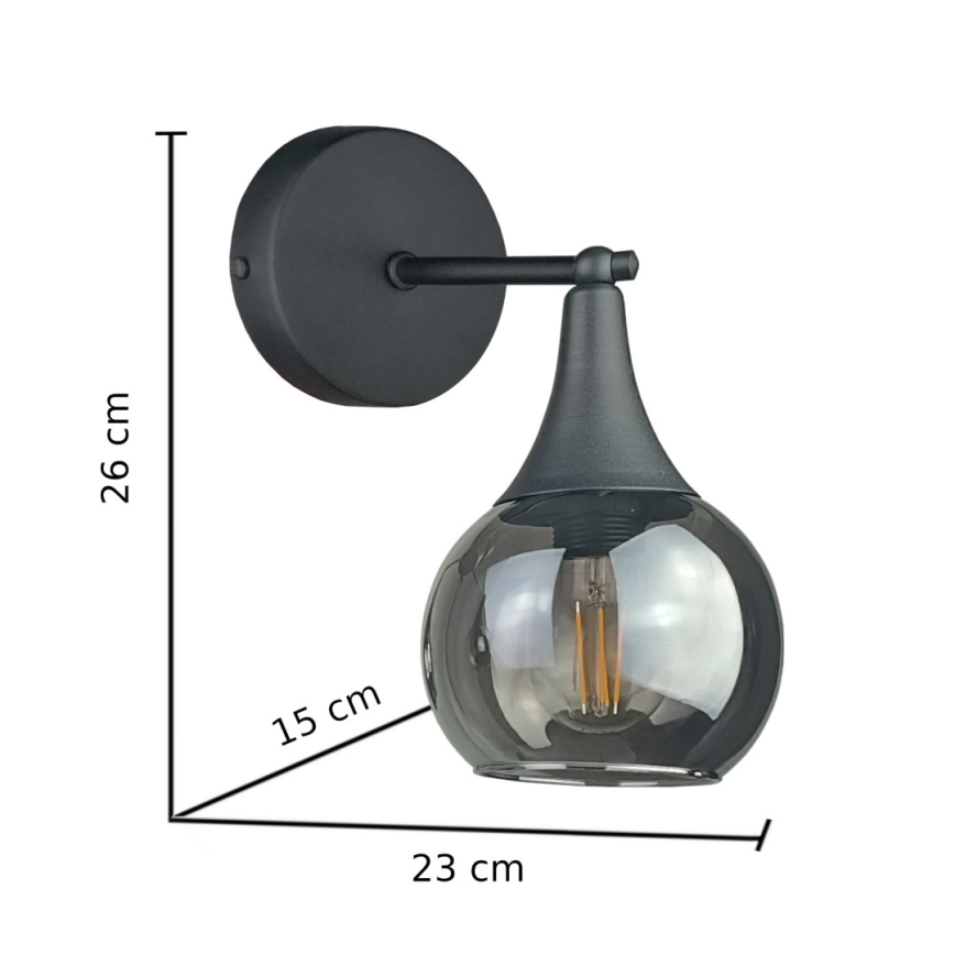 Wall light STAR 1xE27/60W/230V black/smoky black