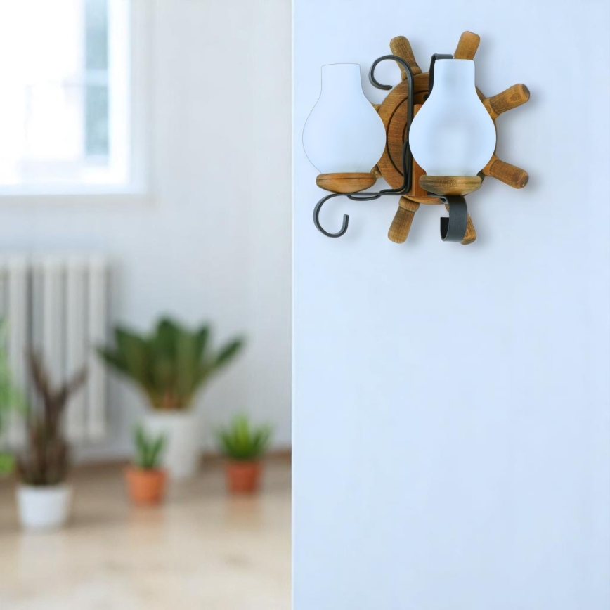 Wall light TIMONA 2xE14/40W/230V beech