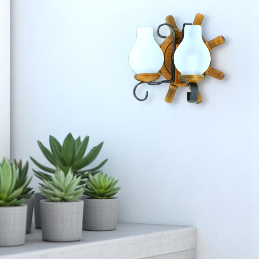 Wall light TIMONA 2xE14/40W/230V beech