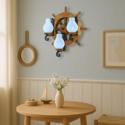 Wall light TIMONA 3xE14/40W/230V beech