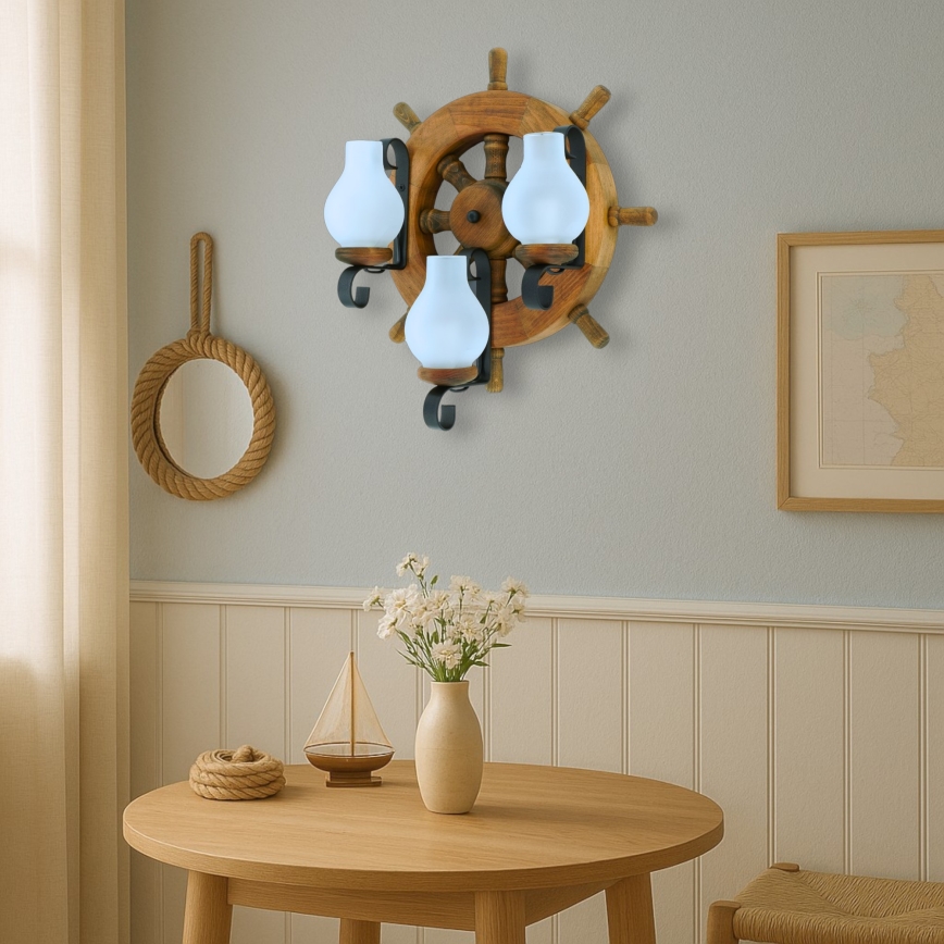 Wall light TIMONA 3xE14/40W/230V beech