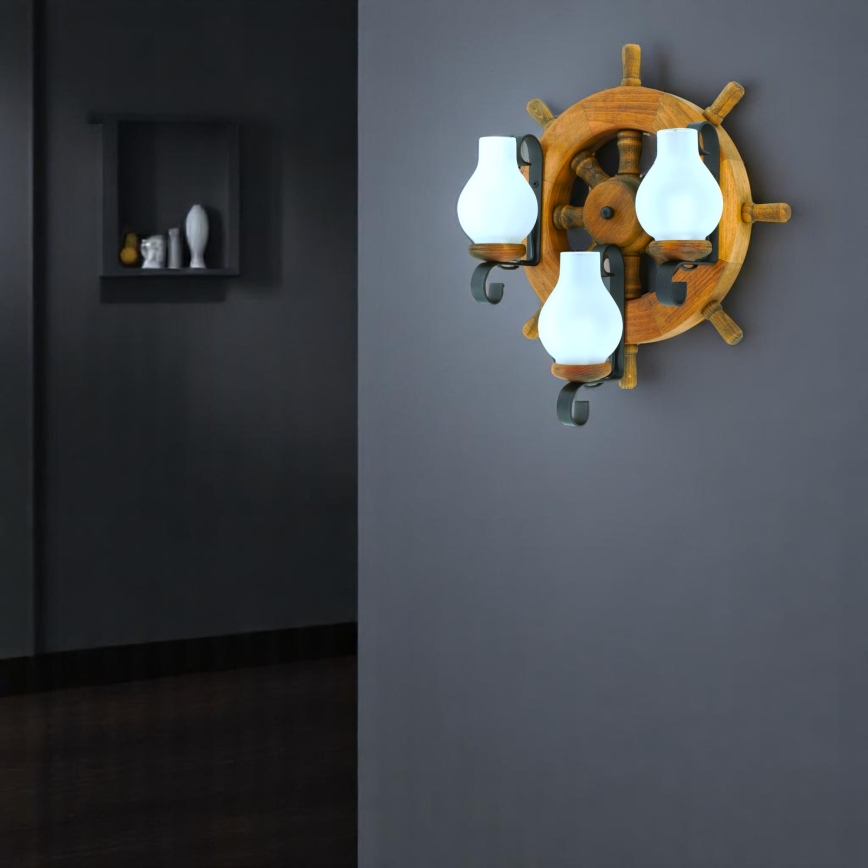 Wall light TIMONA 3xE14/40W/230V beech
