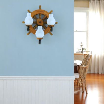 Wall light TIMONA 3xE14/40W/230V beech