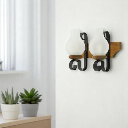 Wall light VELA 2xE14/40W/230V beech