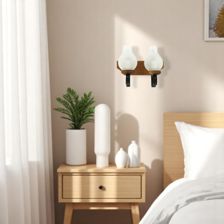 Wall light VELA 2xE14/40W/230V beech