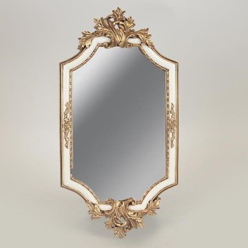 Wall mirror 41x21 cm white/gold
