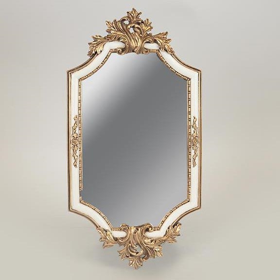 Wall mirror 41x21 cm white/gold