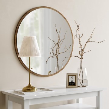 Wall mirror AYNA d. 60 cm brown