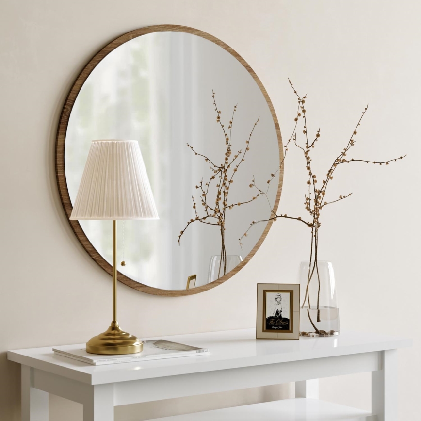 Wall mirror AYNA d. 60 cm brown