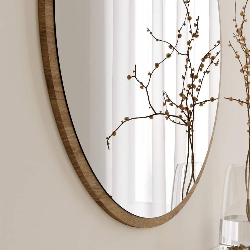 Wall mirror AYNA d. 60 cm brown