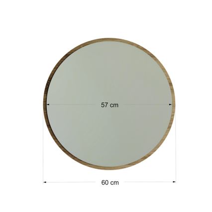 Wall mirror AYNA d. 60 cm brown