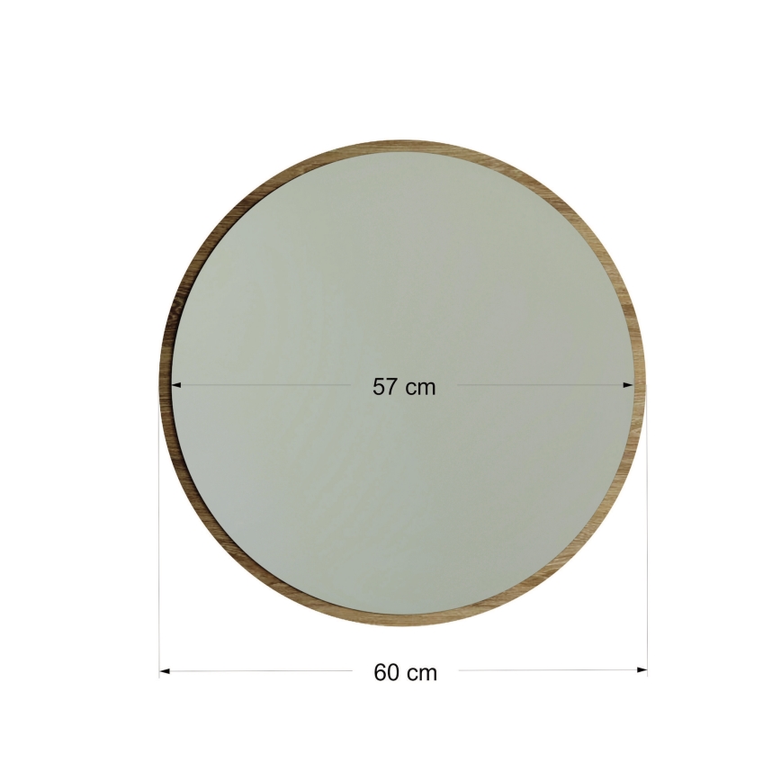 Wall mirror AYNA d. 60 cm brown