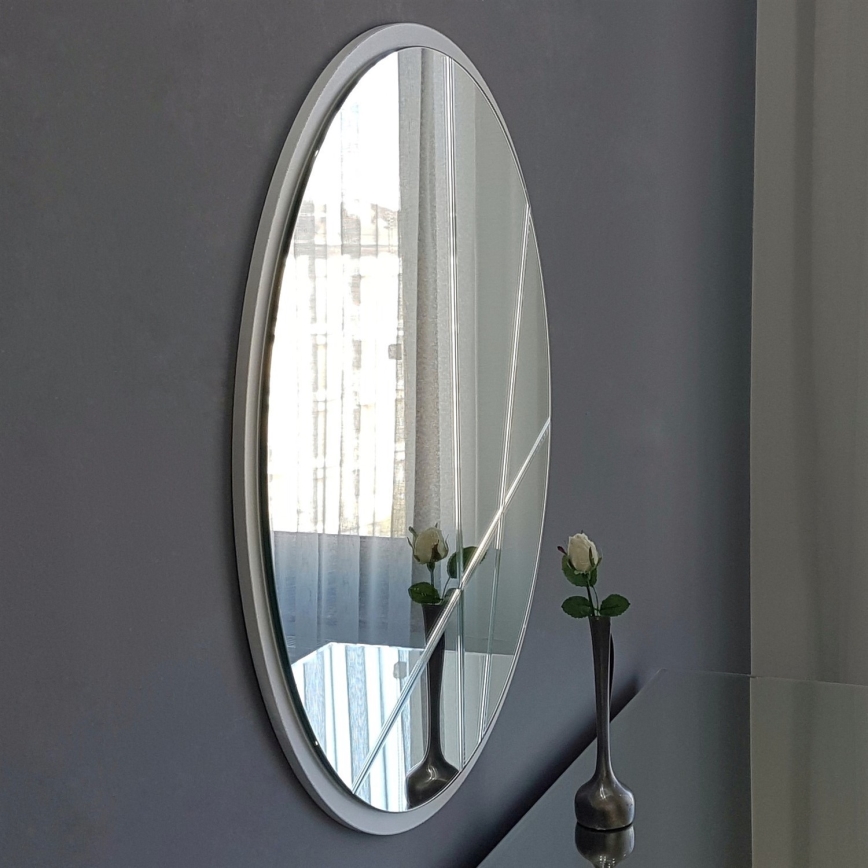 Wall mirror d. 60 cm silver