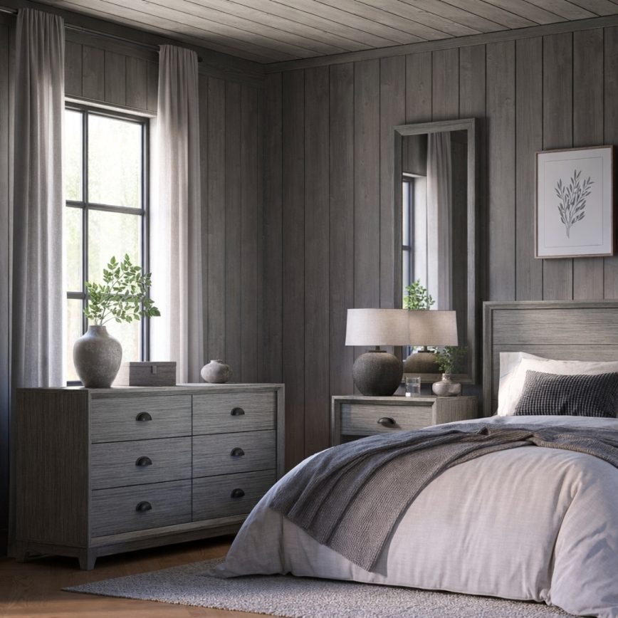 Wall mirror FIONA 96x36 cm grey