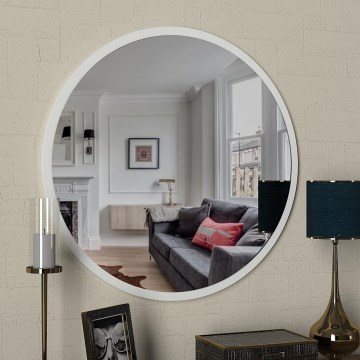 Wall mirror GLOB d. 59 cm white