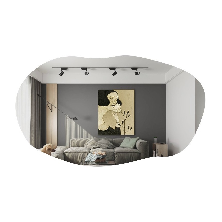 Wall mirror LOSSA 89x52 cm black