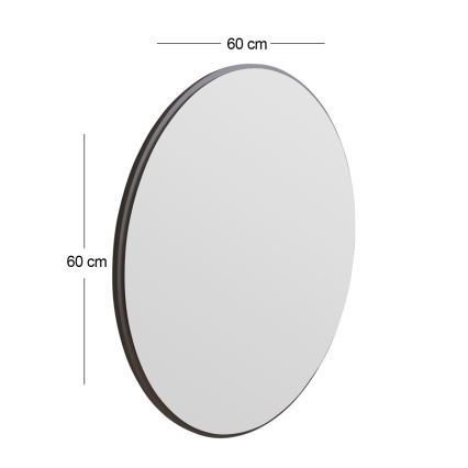 Wall mirror OZZE d. 60 cm black