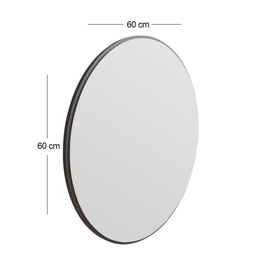 Wall mirror OZZE d. 60 cm black