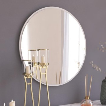 Wall mirror OZZE d. 60 cm white