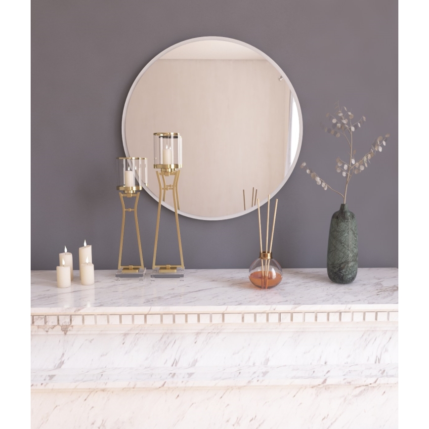 Wall mirror OZZE d. 60 cm white