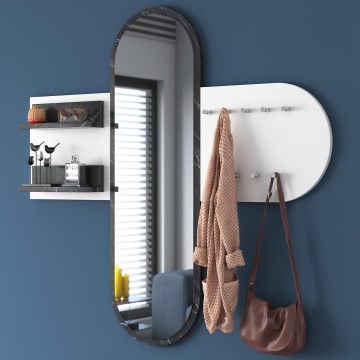 Wall mirror RANI 125x120 cm white/black