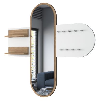 Wall mirror RANI 125x120 cm white/brown