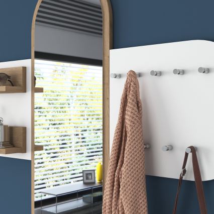 Wall mirror RANI 125x120 cm white/brown
