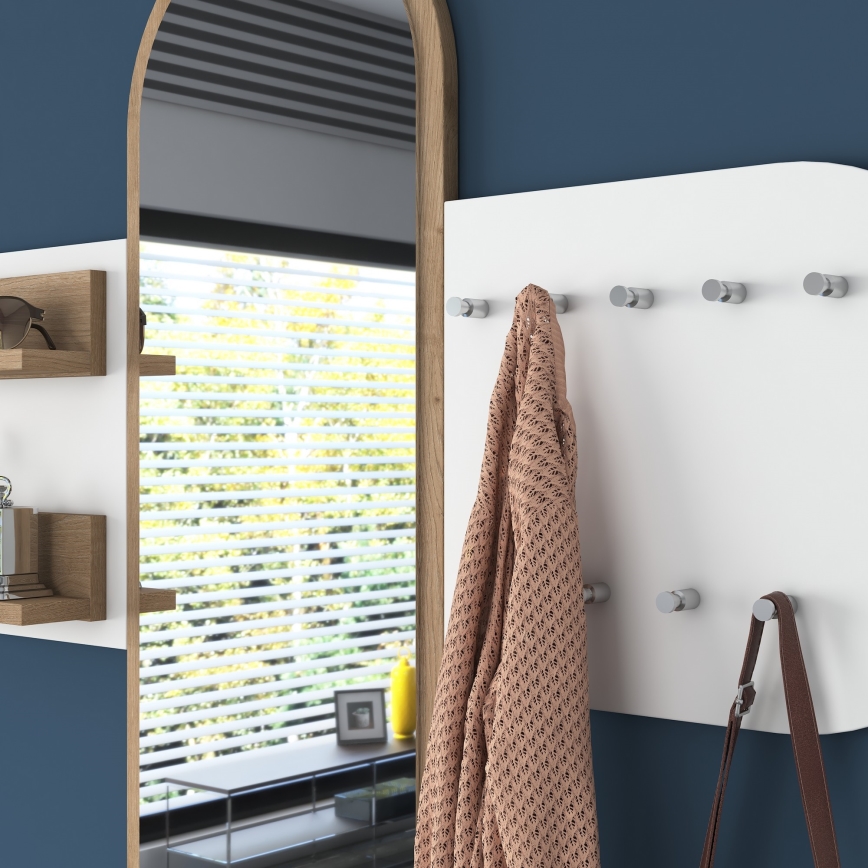 Wall mirror RANI 125x120 cm white/brown