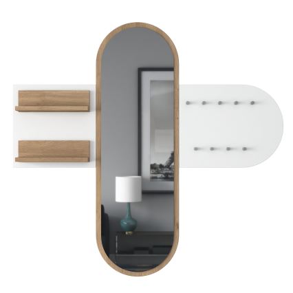 Wall mirror RANI 125x120 cm white/brown