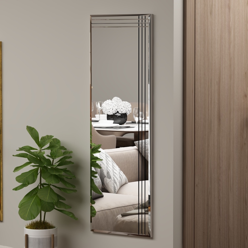 Wall mirror TRIO 120x40 cm shiny chrome