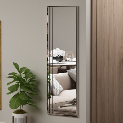 Wall mirror TRIO 120x40 cm shiny chrome