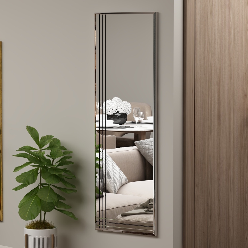 Wall mirror TRIO 120x40 cm shiny chrome