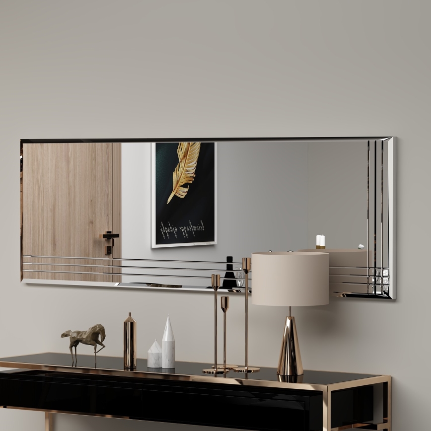 Wall mirror TRIO 120x40 cm shiny chrome